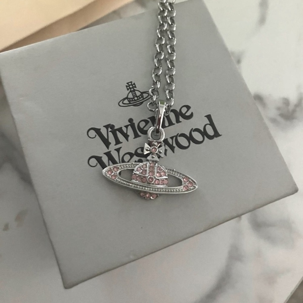 Pink and silver Vivienne Westwood necklace